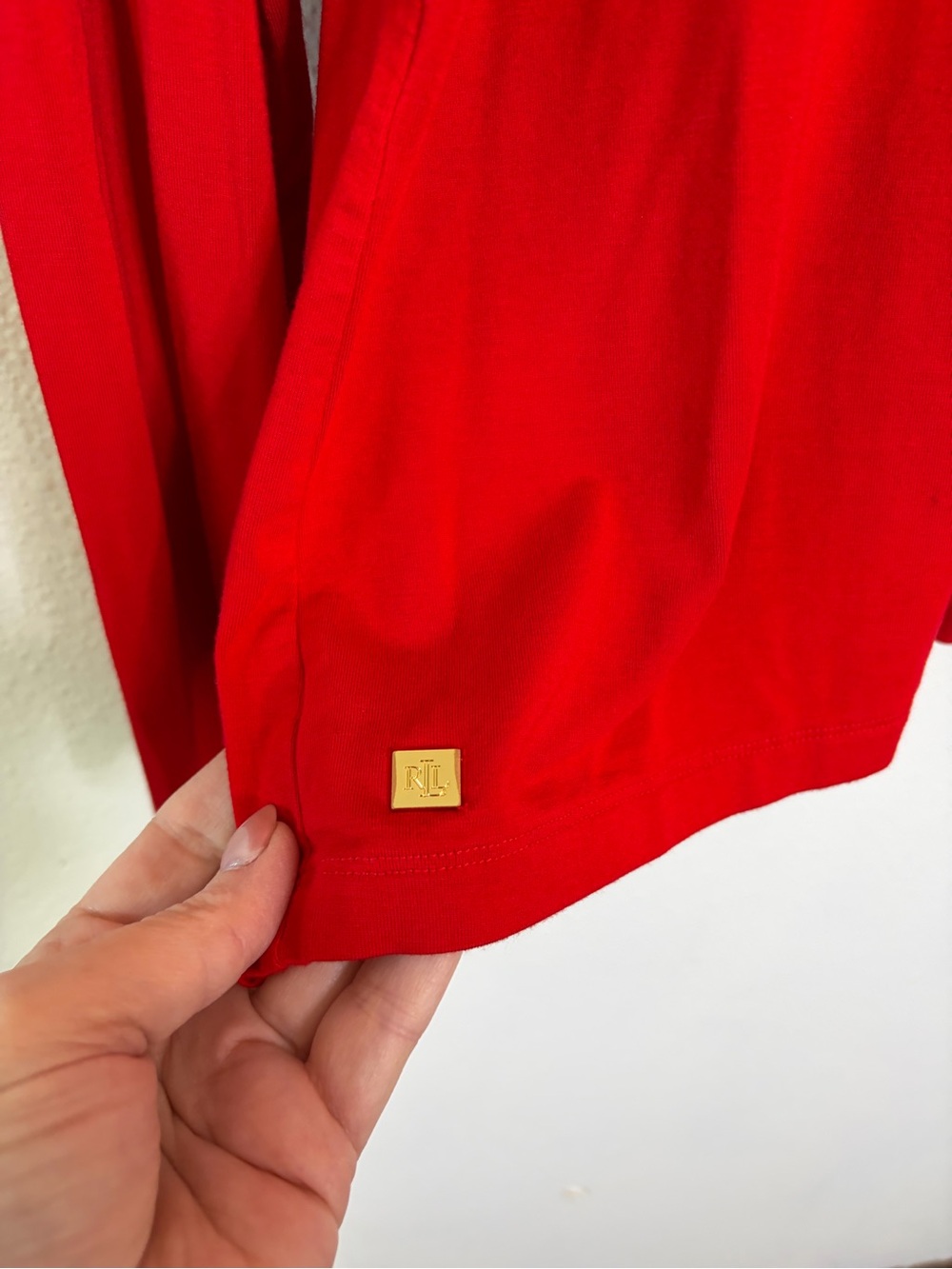 Lauren Ralph Lauren Red Long Sleeve Turtleneck Top knit tee sz XL t-shirt - Picture 6 of 7